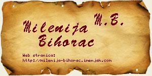 Milenija Bihorac vizit kartica